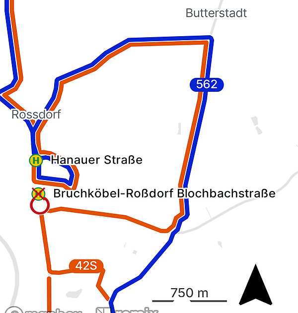 Umleitung Buslinien 562 und 42s