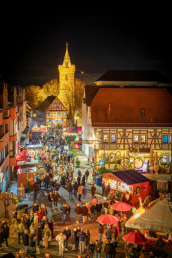 Luftbild Weihnachtsmarkt Bruchkoebel 2024
