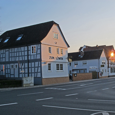 Fachwerkhaus Historischer Stadtrundgang Gaststätte "Zum Löwen" Hauptstraße 45